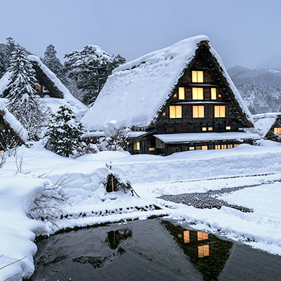 合掌村的冬雪真的太美麗了
